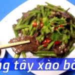 cách xào thịt bò với măng tây