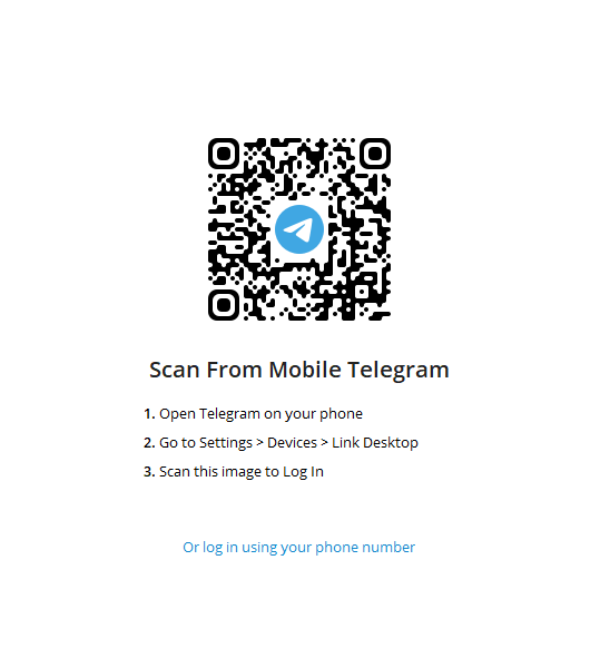 Đăng nhập Telegram Desktop bằng QR