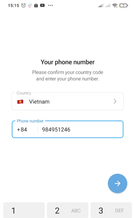 Đăng nhập Telegram trên điện thoại