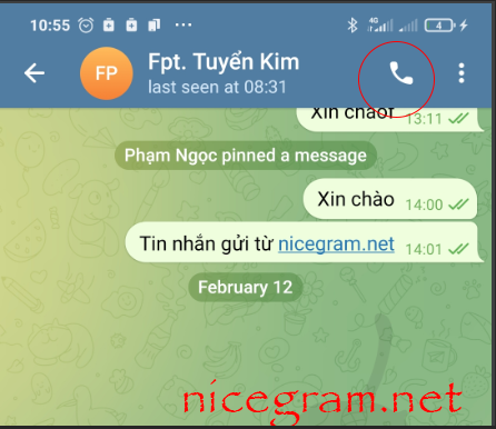 Chọn người cần gọi trên Telegram